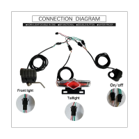 Front/Rear Light Electric Bike LED Lights SET ABS+Metal Modification Parts As Shown for 36V 48V 52V 60V