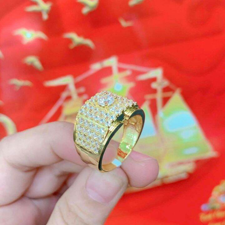 Nhẫn Nam vàng đính đá cao cấp N277225 JURI SHOP Cam kết không đen