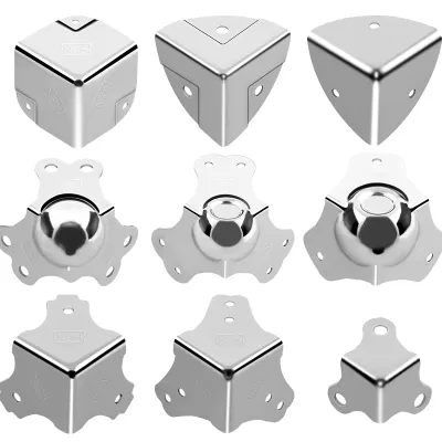 8pcs Steel Fixed Angle Corner Brackets 90 Degree Decorative Jewelry Gift Wood Box Feet Leg Corner Edge Protection Cover Hardware