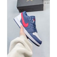 HOT 【 Original straight NK* Ar-J0dn- 1 Low Blue Red Patriot All Match Fashion Basketball Shoes Trendy Comfort Casual Sports Shoes [Free Shipping]