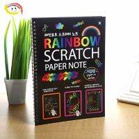 Magic Rainbow Color Scratch Paper Note books Kids DIY Drawing Toys 26x19cm Scraping Painting Paper Creative Educational Toys