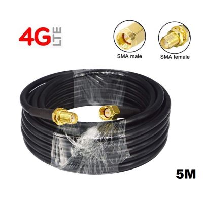 PR-SMA RG58 Cable Low Loss 5 เมตร WiFi WAN 4G Router 5M 4G LTE Antenna Extension Cable 10M