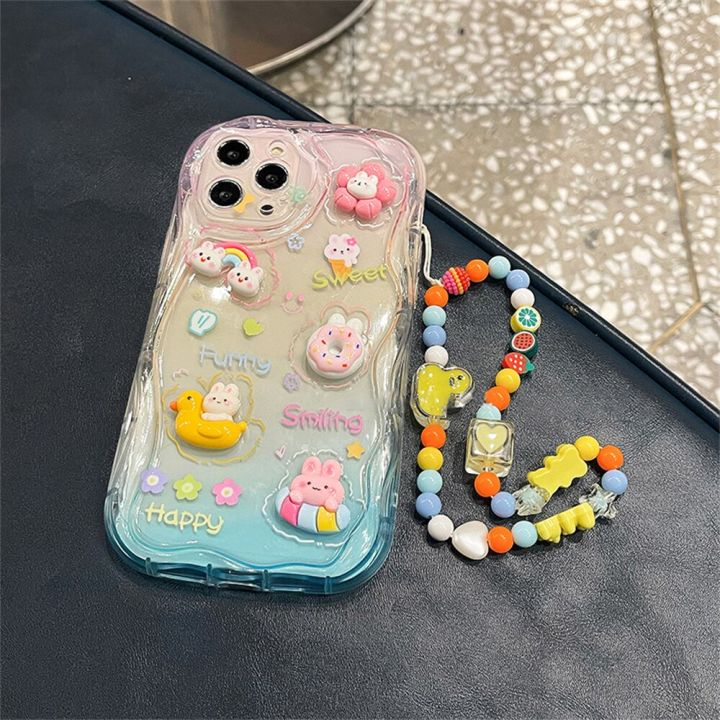 korean-cute-3d-rabbit-flower-with-fruit-chain-lanyard-soft-phone-case-for-iphone-14pro-max-12-pro-13-11-xr-clear-candy-cover