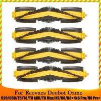 4 Pcs Main Brush Plastic Easy Install for DEEBOT OZMO 920/950/T5/T8/T8 /T8 Max/N7/N8/N8+/N8 Pro/N8 Pro+ Vacuum Cleaner