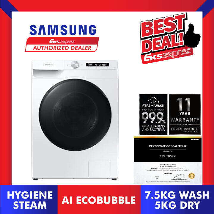 Samsung WD75T504DBW/FQ 7.5KG Wash & 5KG Dry Front Load Washer Dryer