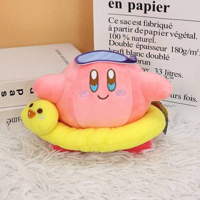 Cute Summer Kirby with Duck Swimming Ring Swimming Goggles Plush Dolls Gift For Kids Home Decor Toys For Kids