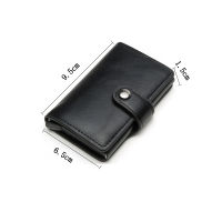 Aluminum Metal Credit Business RFID Blocking Mini Card Wallet Man Women Leather Wallet Business Cardholder Protection Purse