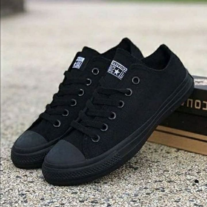 ✆ HITAM Converse LOW CLASSIC GRADE ORI School Shoes Plain Black School  Shoes | Lazada
