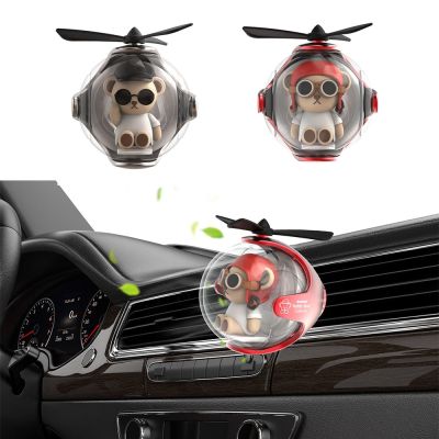 【DT】  hot2 Kinds Cartoon Car Air Freshener with Fragrant Tablets Bear Flight Ball Vehicles Aromatherapy Long Lasting Ornament