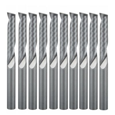 10Pcs 4x22mm Single Flute Bit Carbide End Mill Set CNC Router End Mills for Wood Cutter Milling