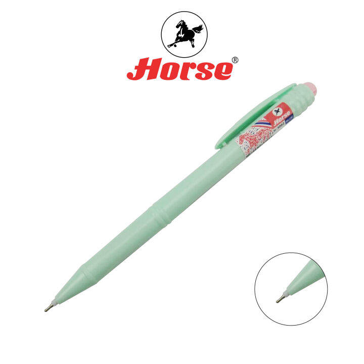 horse-ตราม้า-ปากกาลูกลื่น-แบบกด-0-7-มม-ตราม้า-h-3002-สีพลาสเทล-บรรจุ-50-ด้าม-จำนวน-1กระป๋อง