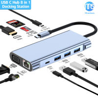 jianzhifen 10ใน1 USB C ฮับแท่นวางมือถือ4K HDMI VGA USB USB ธันเดอร์โบลท์3กิกะบิตอีเธอร์เน็ตเสียง SD/TF สำหรับพีซี Macbook Air M1 iPad Pro