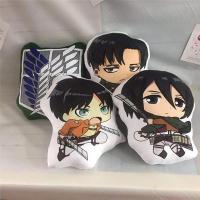 เครื่องประดับตกแต่งตุ๊กตายัดไส้หมอนอิงของเล่น Levi Eren Mikasa Rivaille อะนิเมะโจมตีบนไททัน