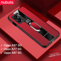 NUBULA Oppo A77 5G | A57 5G | เคสหนัง Oppo A97 5G PU ขอบนิ่มกันกระแทกฝาครอบด้านหลัง Hp Op Oppo A77เคสมือถือที่มีที่ยึดแม่เหล็กขาตั้งสายคล้องมือสำหรับ Oppo A57(5G) a77 (5กรัม) A97 5กรัม