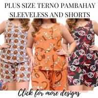 ชุดนอนสตรี Terno Pambahay ชุดนอนสตรีแขนกุดและกางเกงขาสั้น Terno ขนาดพิเศษ Pambahay
