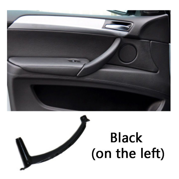 สีเทาสีเบจสีดำด้านซ้ายของรถยนต์มือจับที่เท้าแขนประตูภายในด้านขวาแผงด้านในตัวดึงปกสำหรับ-bmw-e70-e71-x6-x5