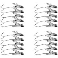 20 Pack Laundry Hooks with Clips,Portable Hanger,Stainless Steel Home Travel Hangers,for Bras,Shoes,Pants,Socks,Boot,Hat