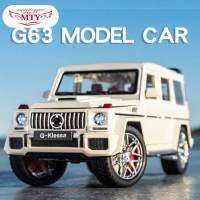 รถเบนซ์โมเดลอัลลอยด์ G63ยานพาหนะออฟโรดหกประตูเปิดได้พร้อมเอฟเฟกต์แสงเสียงดึงถอยหลังให้รถดิสคาโมเดลรถของเล่น1:24ของขวัญของ Chidlren