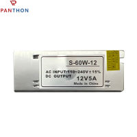 PANTHON หม้อแปลงสวิตช์ควบคุมอะแดปเตอร์จ่ายไฟ12V 5A 60W AC110V เป็น DC 12V สำหรับกล้องวงจรปิดไฟแถบไฟ LED