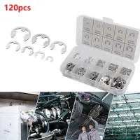 120pcs 1.5-10mm 120pcs Stainless Steel E-Clip Assortment Tool Kit Retaining Circlip Set 1.5-10mm