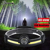 1-10PCS All-view COB Headlamp IP68 Waterproof Headlights USB Rechargeable Head Torch 8 Lighting Modes Night Running Head Lights