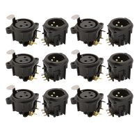 10Pcs 3 Pin XLR Male XLR Female Audio Microphone Adapter Right Angle 3 Poles XLR Plug Socket PCB Panel Mount Chassis Connector