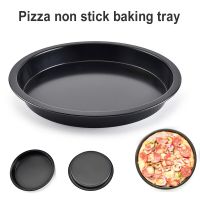 Pizza Pan Round Bake Carbon Steel Pizza Plate Baking Non-stick Cake Bakeware Pan L66