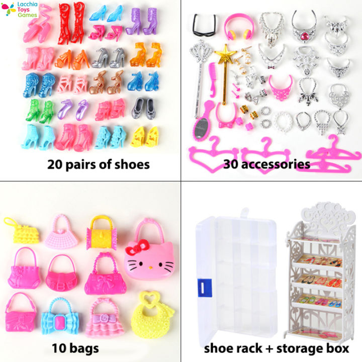 lt-ready-stock-party-gown-dolls-accessories-shoes-bags-play-house-supplies-gifts-for-girls-color-randomตุ้กตาตุ้กตาน่ารักๆ1-cod