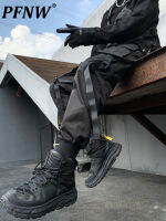 PFNW สายรัด Tampal CA Gelap Kargo Seluar Lelaki Techwear แนวโน้มถนนสูงเทรนด์สตรีทแวร์12A1872