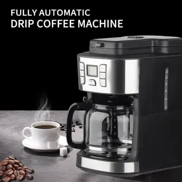 1.2L Electric Coffee Machine American Coffee Maker Automatic Coffee bean  Grinder With Pot For Office Party Digital Display 220V