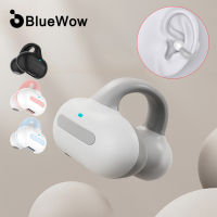 BlueWow TWS หูฟังบลูทูธไร้สายหูฟังได้ยินผ่านกระดูก HiFi สเตอริโอหนีบหูหูต่างหูกีฬาหูฟังเอียร์บัดแบบมีไมโครโฟน