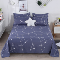 New-Arrival blue star Pattern Bedding Sheet Spring Autumn Bed Linens Soft Flat machine washable double Sheets