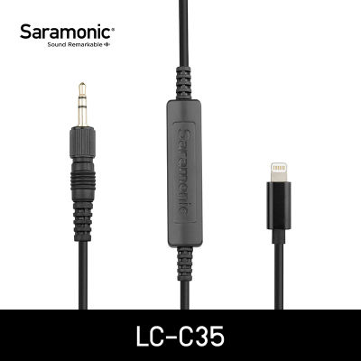 Saramonic ไมโครโฟนหนีบปกเสื้อ LC-C35 หัวแจ็ค 3.5mm TRS ตัวผู้ เป็น Lightning