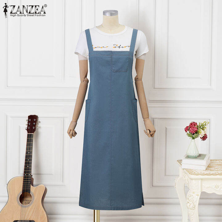 สินค้ามาใหม่-จัดส่งฟรี-fancystyle-zanzea-ชุดเดรสคอกลมทรงสี่เหลี่ยมสำหรับชุดฤดูร้อนผ้ายีนส์แฟชั่นสไตล์เกาหลีของผู้หญิง-10