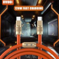 UVOOI 120W 5A สายชาร์จสำหรับเร็วพิเศษโทรศัพท์ของเหลวสายซิลิโคน PD 27W สายชาร์จสำหรับเร็ว iPhone 14