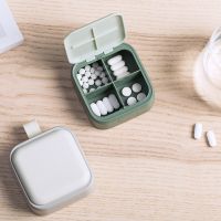 【YF】 2021 New Design Pill Case Portable 4 Grids Nordic Box Drug Tablet Medicine Storage Holder Splitter Organizer Container