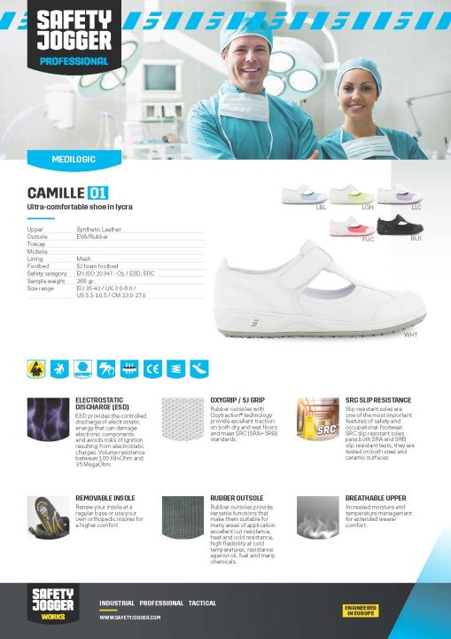 รุ่นใหม่ปี-2021-รองเท้าพยาบาล-รองเท้าสีขาว-รองเท้าสุขภาพ-ยี่ห้อ-safety-jogger-รุ่น-camille-ส่งฟรี