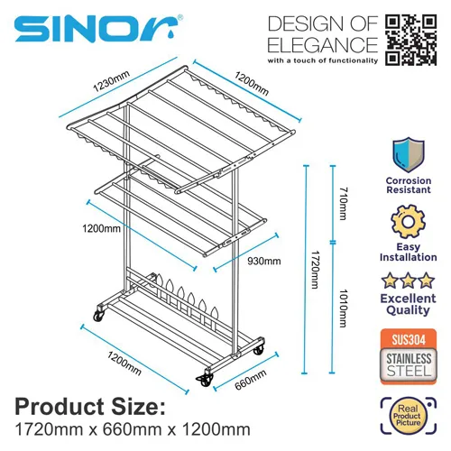 Sinor Stainless Steel Clothes Drying Rack BF-6250-304