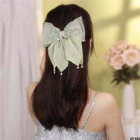 เครื่องประดับผมโบว์กิ๊บสปริงสไตล์ระเบิดกิ๊บติดผมเพชรเครื่องประดับผมทรงสูงตรงด้านหลังศีรษะแฟลชเจ้าหญิงแบบเรียบง่าย 2023 ตาข่าย
