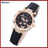 Bluelans®ชุดเครื่องประดับนาฬิกาสร้อยข้อมือต่างหูผีเสื้อนาฬิกาควอตซ์เครื่องประดับพลอยเทียมสร้อยคอรูปวงแหวนอุปกรณ์ตกแต่งของขวัญวันเกิดสแตนเลสไม่มีกล่อง