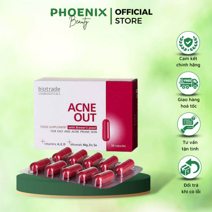 Viên Uống Giảm Mụn, Giảm Dầu Biotrade Acnaut Food Supplement Hộp 30