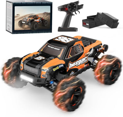 BEZGAR 1:16 Scale High Speed RC Cars - HP161 4X4 Off-Road Electric RC Trucks, Waterproof Hobby Grade Remote Control Cars, All Terrain Toy Truck with Upgrade Chassis Two Batteries for Kid Adults
