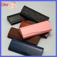 DILER ฟรอสติ้ง เคสแว่นตาหนังสไตล์วินเทจ เครื่องหนังแท้ สีทึบทึบ กล่องแว่นตาแฟชั่น ที่มีคุณภาพสูง เคสหนังแว่นตากันแดด สำหรับผู้หญิง