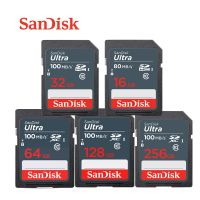 [HOT TALQQQWWEGE 583]SanDisk Ultra การ์ด SD 16GB 32GB 64GB 128GB 256GB SDHC SDXC การ์ดความจำ100เมกะไบต์/วินาที U1วิดีโอ Full HD สำหรับกล้อง Canon Nikon SLR