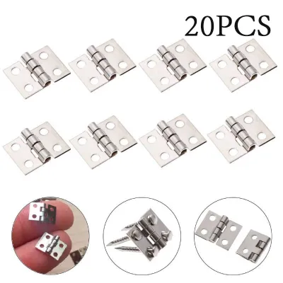 20Pcs Copper Super Mini Folding Hinge Wooden Jewelry Box Hinge Fittings Dollhouse Wood Door Butt Hinge Hardware Nail