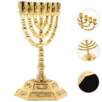 DWDYMALL Candle s Menorah 7 สาขา Menorah Metal ศาสนา Menorah Temple Holder