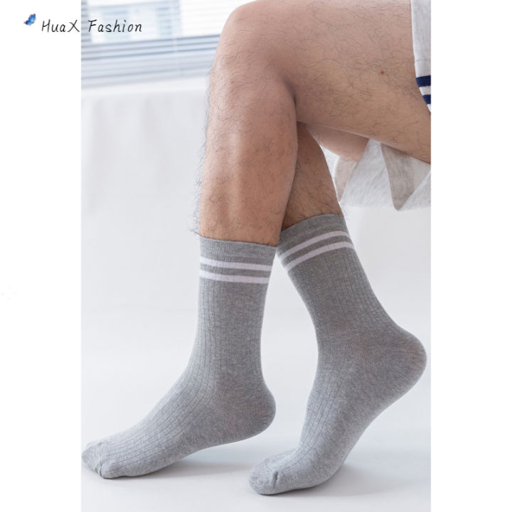 huax-ผู้หญิงผู้ชายถุงเท้าผ้าฝ้ายหลายสีลายสีทึบจุดสบายๆระบายอากาศถุงเท้าที่อบอุ่นสำหรับผู้ชายผู้หญิง