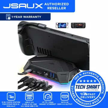 JSAUX M.2 Docking Station 6-in-1 for Steam Deck/ROG Ally with 65W AC  Adapter Charger Set, HDMI 2.0 4K@60Hz, Ethernet, Dual USB-A 3.2 & USB-C  Ports