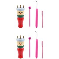 French Knitter Tool 2 Pack, Wooden Knitting Dolly Set Spool Knitting Doll Knitting Loom Toy for Making Bracelets, Etc