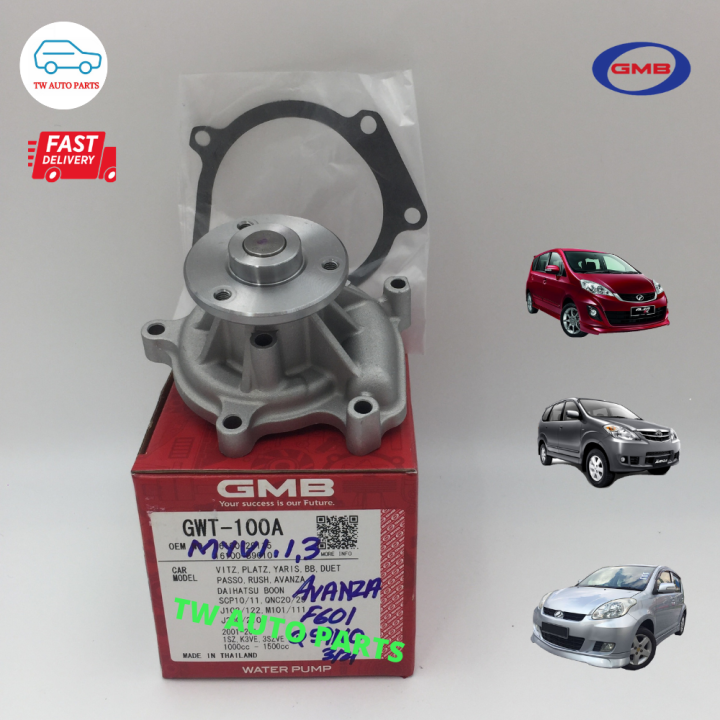 GMB ENGINE WATER PUMP GWT100A (JAPAN) FOR PERODUA MYVI (1.3cc & 1.5cc) / ALZA & TOYOTA AVANZA